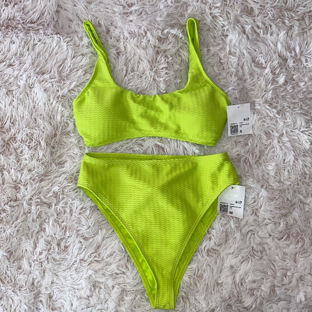 FOREVER 21 Lime Green 2 piece Bikini Set